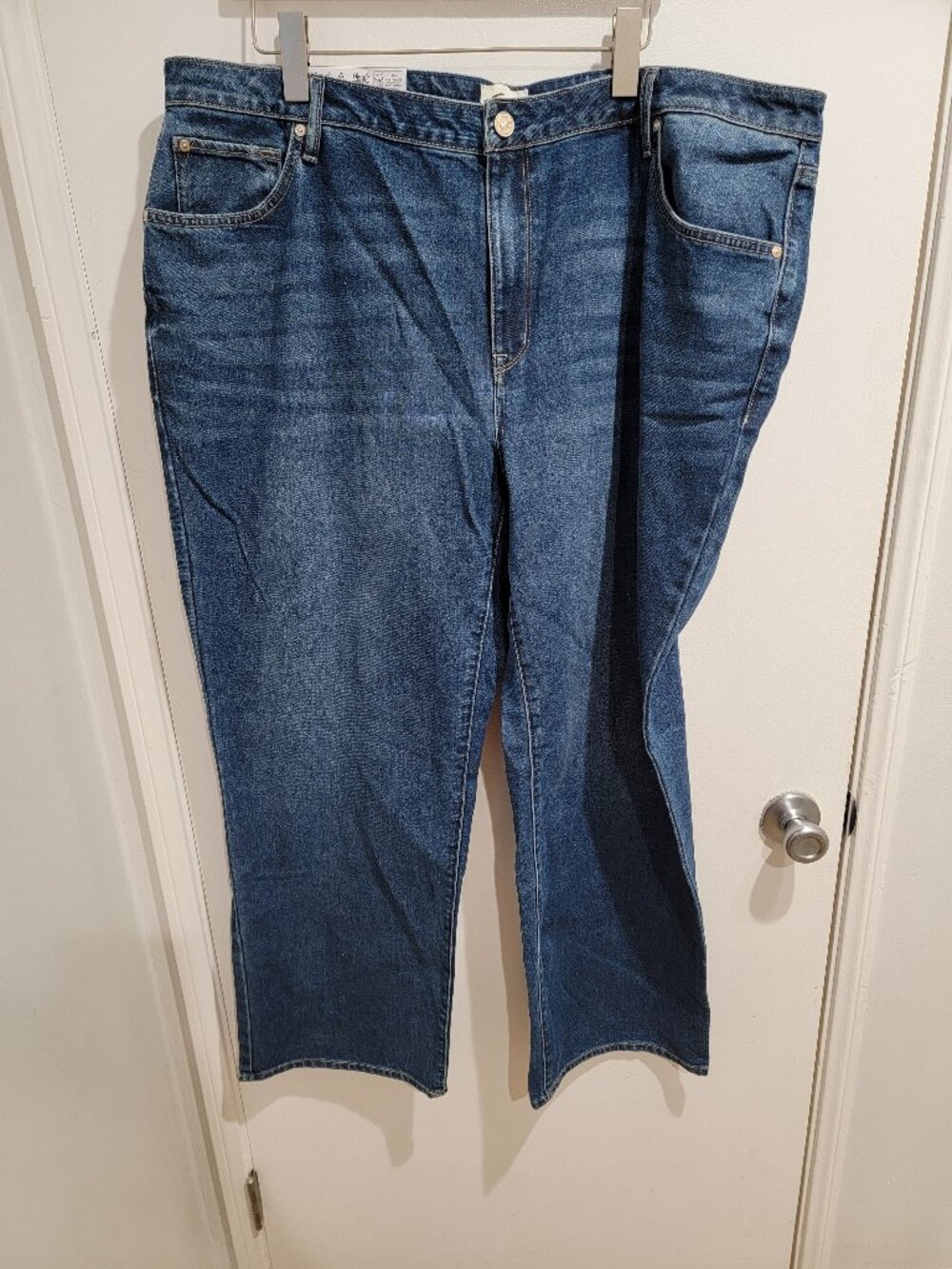 Seven7 Women's Plus High Rise Fitted Waist Loose Fit 5 Pocket Straight Jean+